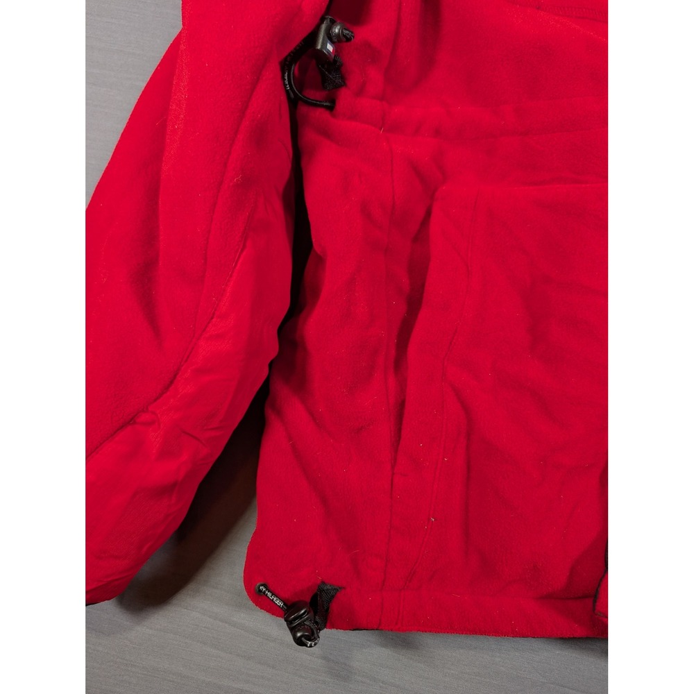 Tommy Hilfiger Reversible Fleece Jacket Red Black Hooded Mens Large Vintage - Picture 12 of 14